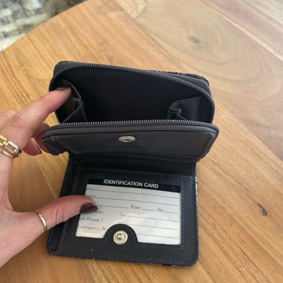 NWOT CARD & Change Holder, Black/ Purple faux snake Print - Picture 4 of 4